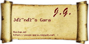 Jónás Gara névjegykártya